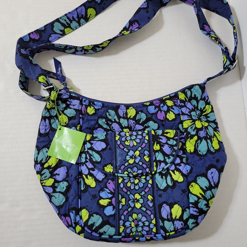 Vera Bradley Clare Indigo Pop Blue Medium Zip Crossbody Bag NWT Retired Purse